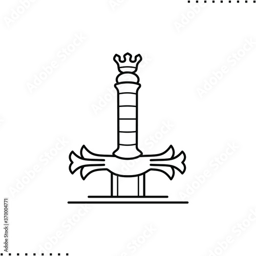 Arthur's sword vector icon in outlines