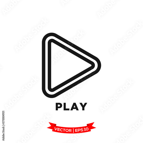 media control icon in trendy flat style, play vector icon