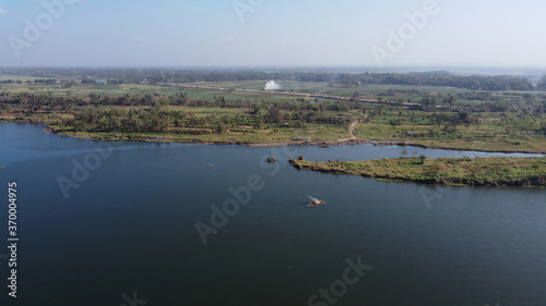 Opak river estuary looks very beautiful. Bantul Yogyakarta