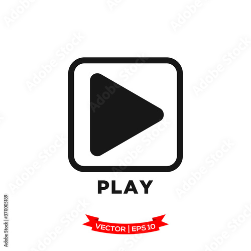 Free Download media control icon in trendy flat style, play vector icon - GFXLoad