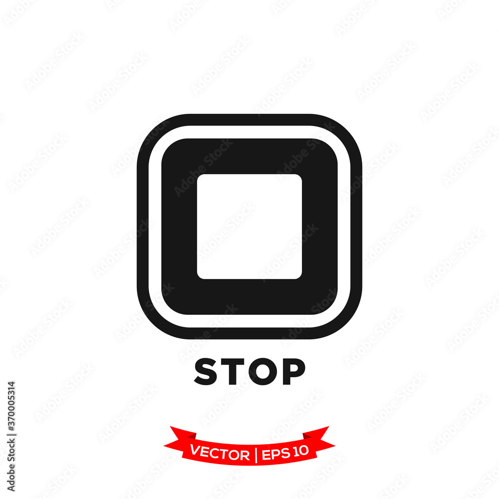 media control icon in trendy flat style, stop icon media control icon in trendy flat style, stop icon