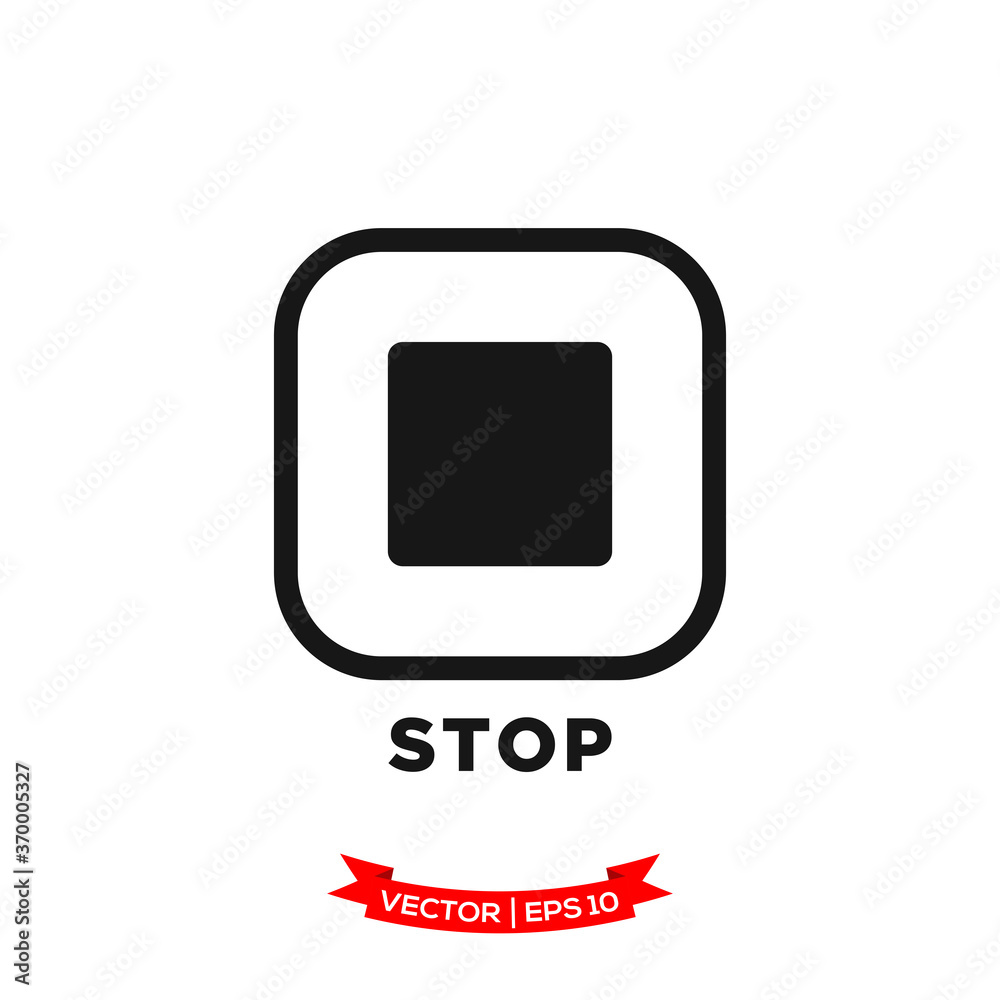 media control icon in trendy flat style, stop icon media control icon in trendy flat style, stop icon