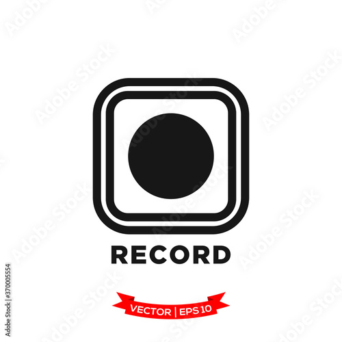 media control icon in trendy flat style, record icon 