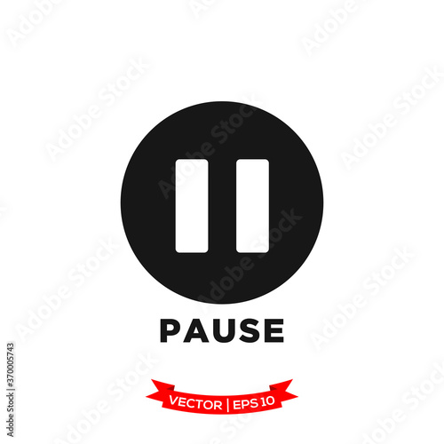 media control icon vector logo template, pause vector icon

