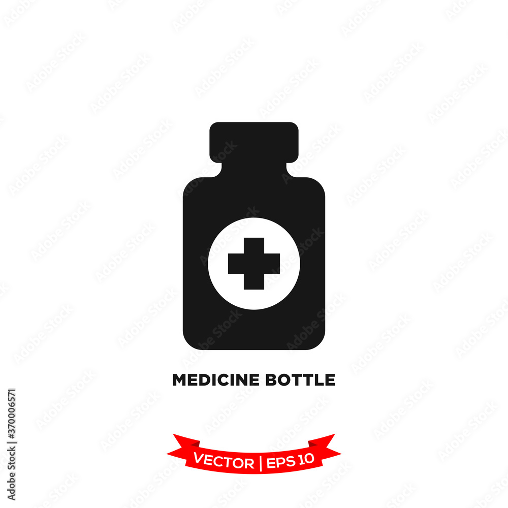 Obraz premium medicine bottle icon vector logo template