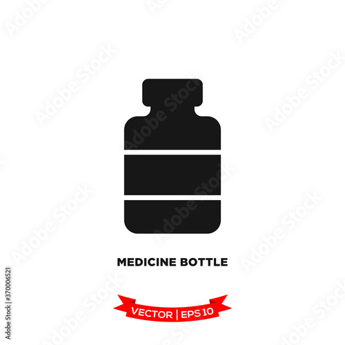 medicine bottle icon vector logo template