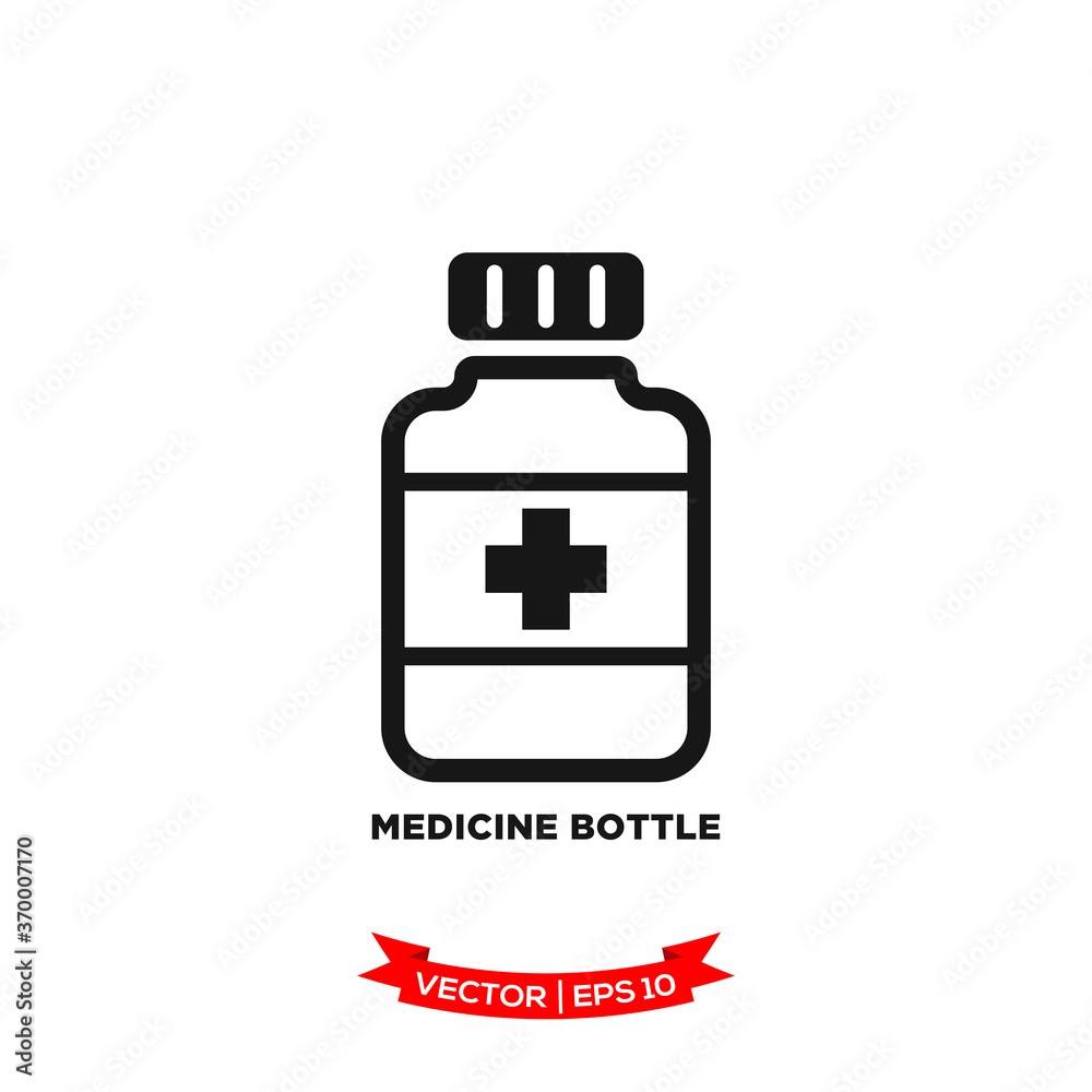 medicine bottle icon vector logo template