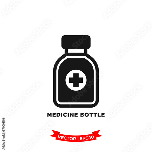 medicine bottle icon vector logo template