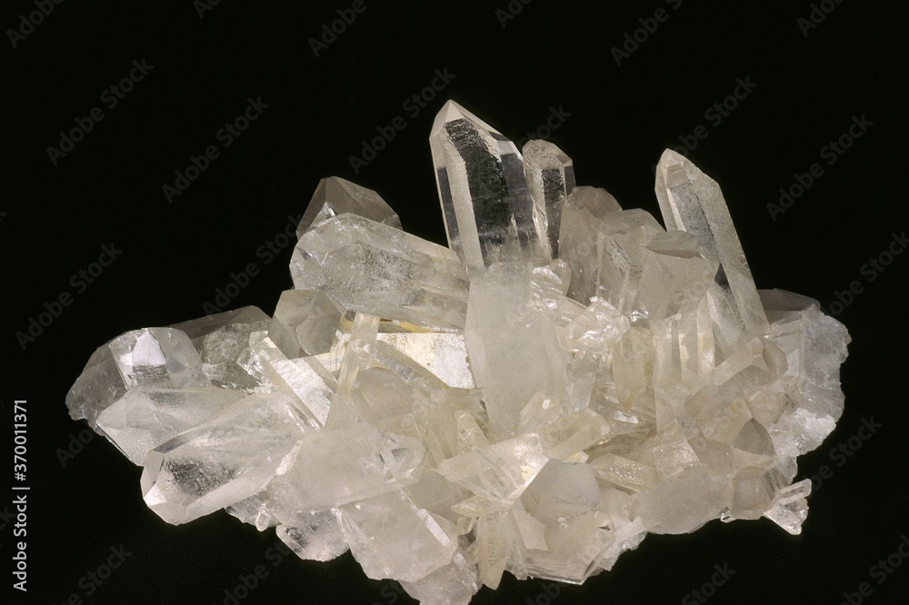 QUARTZ STONE AGAINST BLACK BACKGROUND