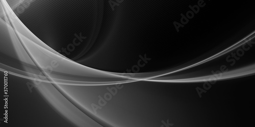 Monochrome black and white background for design with fractal waves