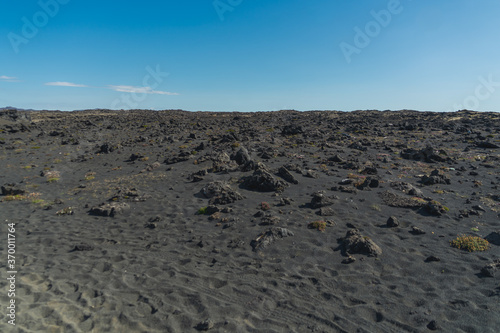 Mars looking landscape at the black sand beach at Selatangar