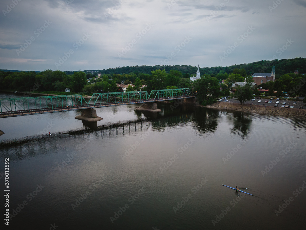 Fototapeta premium Aerial of Lambertville New Hope