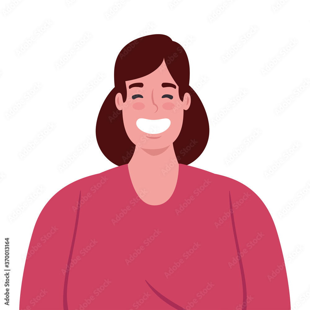 young woman smiling, in white background vector illustration design young woman smiling, in white background vector illustration design