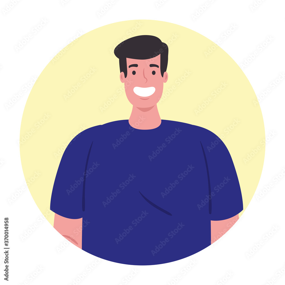 young man in circle frame, on white background vector illustration design young man in circle frame, on white background vector illustration design
