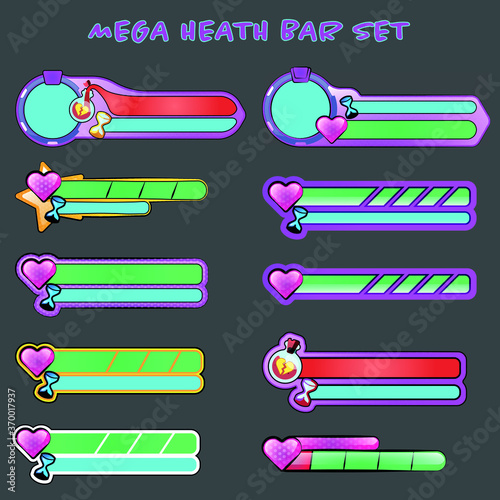 Mega Game Health Bar Set