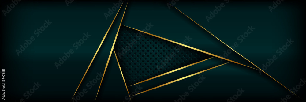 Abstract luxury geometric green with gold lines background vector design template . Premium Graphic design element with golden frame Abstract luxury geometric green with gold lines background vector design template . Premium Graphic design element with golden frame