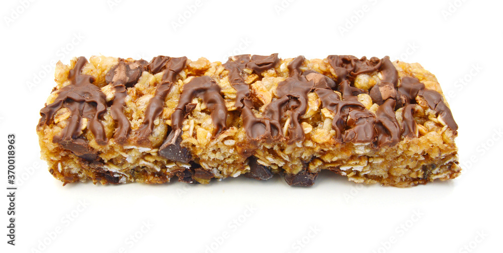 One peanut butter chocolate bar isolated on white One peanut butter chocolate bar isolated on white