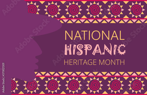 National Hispanic Heritage Month celebrated from 15 September to 15 October USA. Latino American poncho ornament vector for greeting card