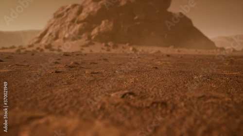 Fantastic martian landscape in rusty orange shades photo