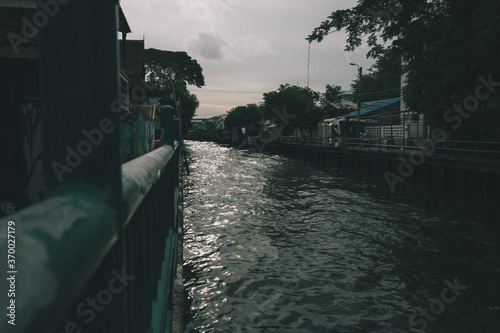 sunset over the river