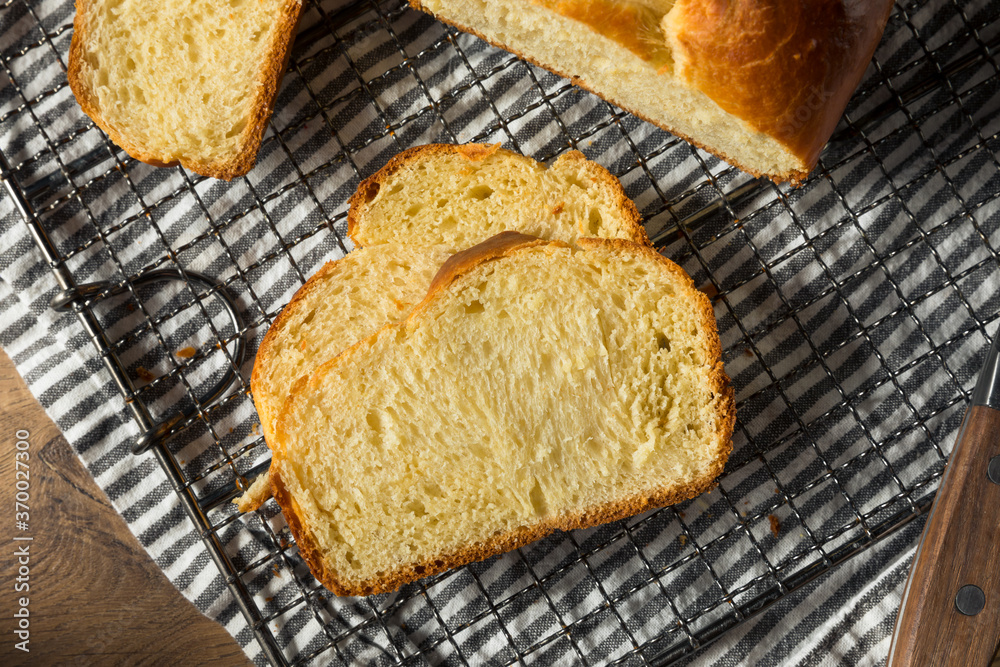 Naklejka premium Homemade Baked Braided Brioche Bread