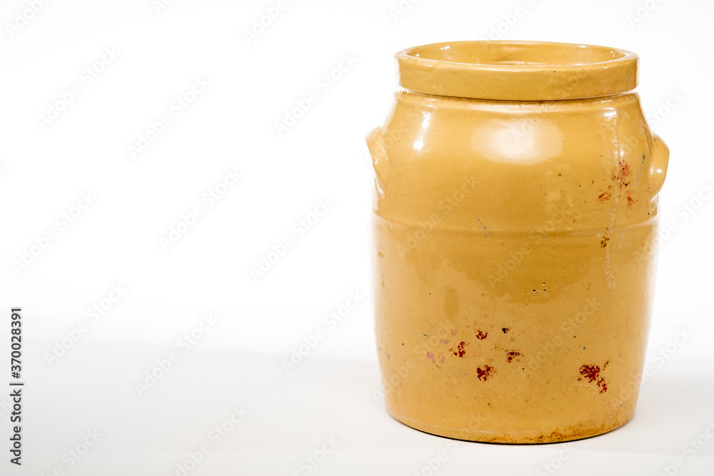 Antique crock isolated on white background Antique crock isolated on white background