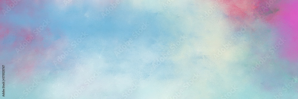decorative pastel blue and pale violet red colored vintage abstract painted background with space for text or image. can be used as horizontal background graphic