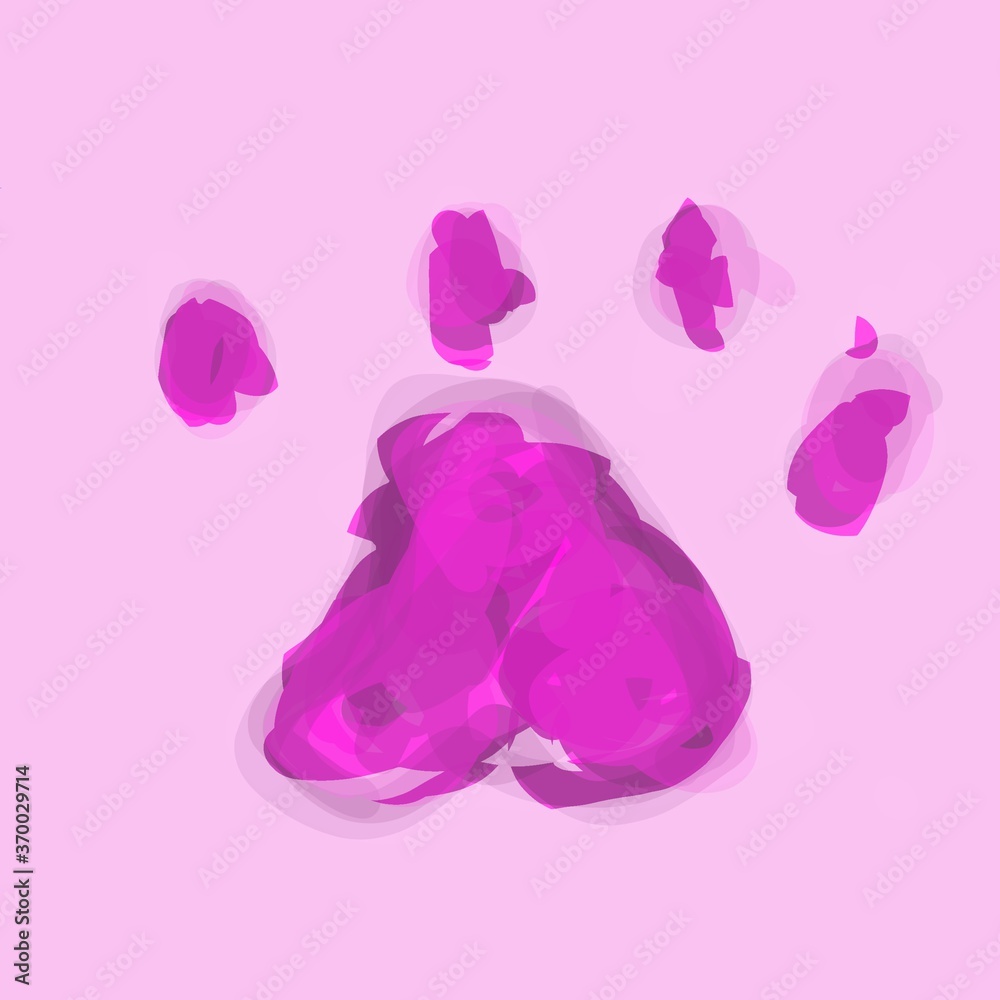 Fototapeta premium abstract watercolor pet paw design drawing 