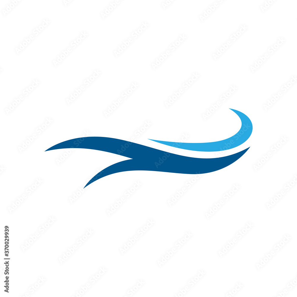 Water wave logo vector illustration design template. Vector eps 10.