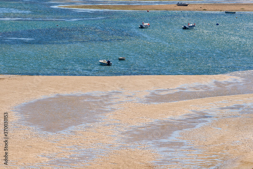 low tide at Cacela Velha beach in the Ria Formosa Natural Park, Algarve, Portugal