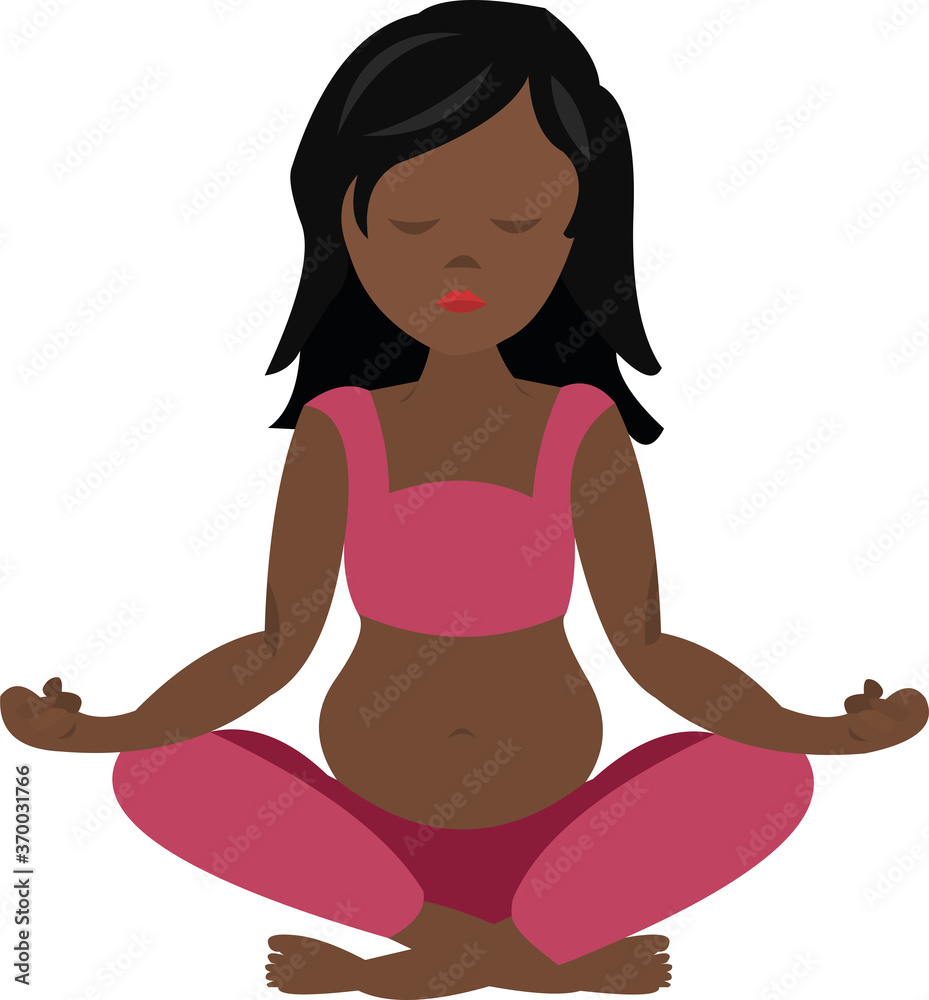 Vector illustration of a pregnant woman doing yoga