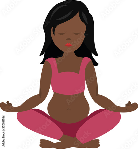 Vector illustration of a pregnant woman doing yoga