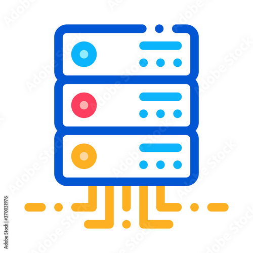 office server icon vector. office server sign. color symbol illustration