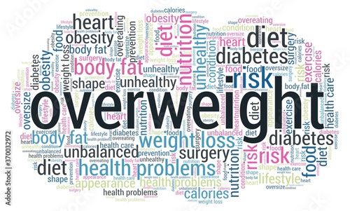 Overweight word cloud isolated on a white background