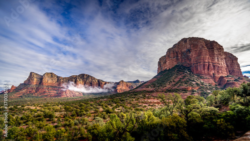 Lee Mountain and Courthouse Butte between the Village of Oak Creek and Sedona in northern Arizona in Coconino National Forest, United States of America