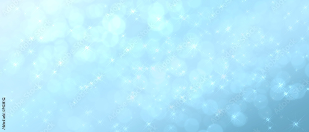 shiny abstract festive blue star background with bokeh effect.