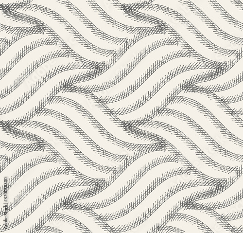 Vintage surface design. Vector seamless pattern Stylish texture with vintage waves. Geometric pattern.