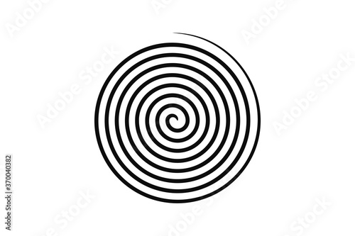 Concentric hypnotic spiral. Concept illusttration of hypnosis, vertigo. Abstract vector background.