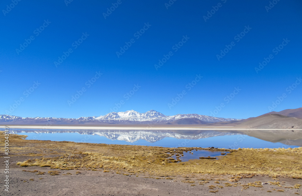 Landscape shot of Santa Rosa Lagoon in Nevado Tres Cruces National Park.