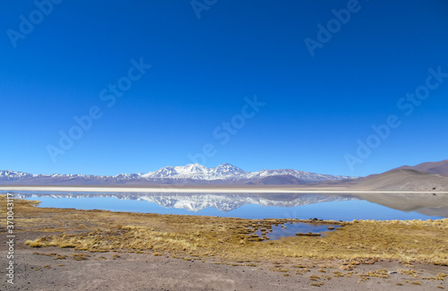 Landscape shot of Santa Rosa Lagoon in Nevado Tres Cruces National Park.