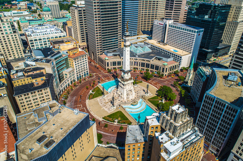 Aerial Photos of Indianapolis Indiana and it's wonderful Circle Center and Monument Circle. Summer of 2020  photo