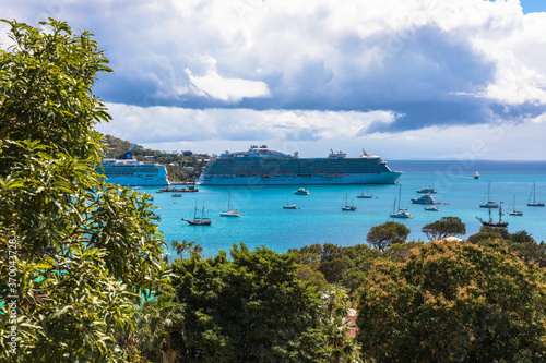 View of Charlotte Amalie, capital city of the U.S. Virgin Islands, Caribbean photo