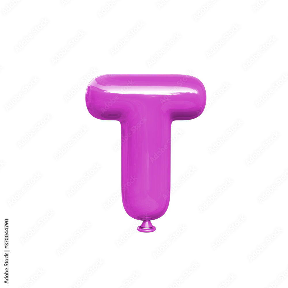 3d illustration Letter T balloon font 3d illustration Letter T balloon font