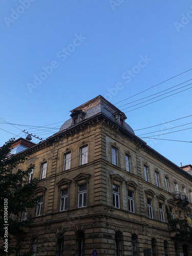 Corner of an old house in a morning, Lviv