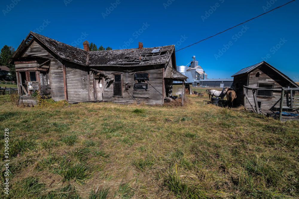 Old Farmhouse in Washington State in Early Spring Old Farmhouse in Washington State in Early Spring