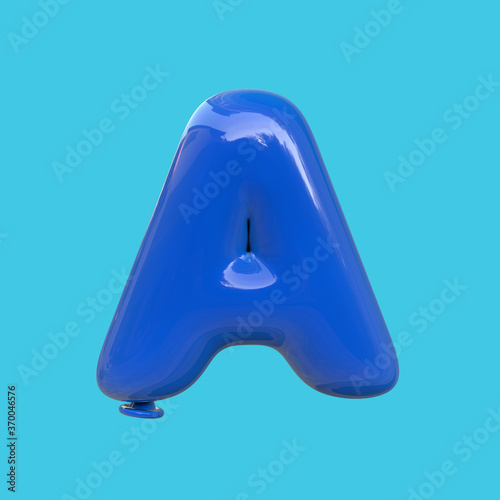 Letter A balloon font. 3d illustration
