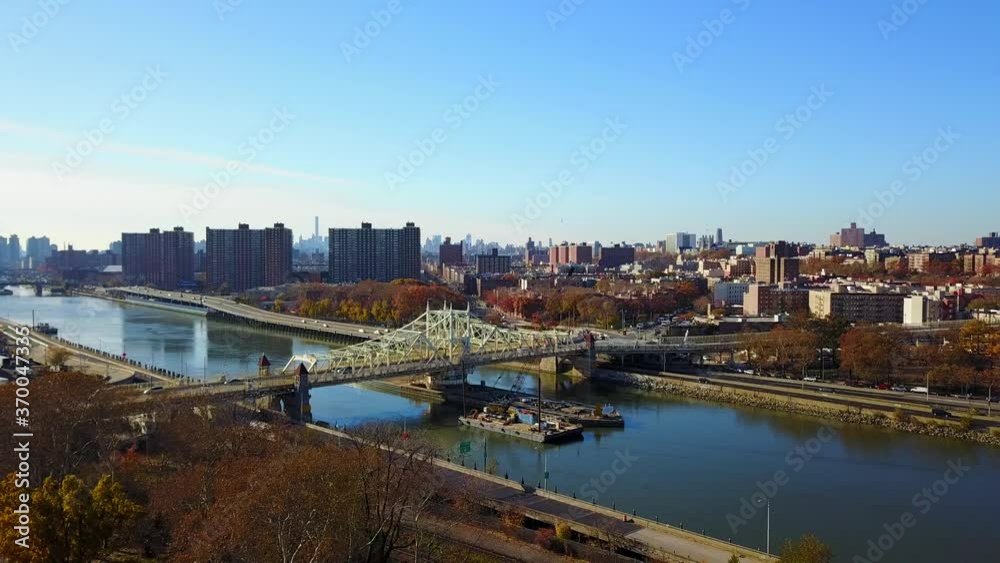 View of Macomb Damn Bridge and the Harlem River in Upper Manhattan View of Macomb Damn Bridge and the Harlem River in Upper Manhattan