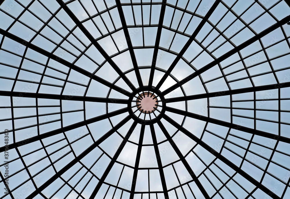 Glass dome structure, bottom view