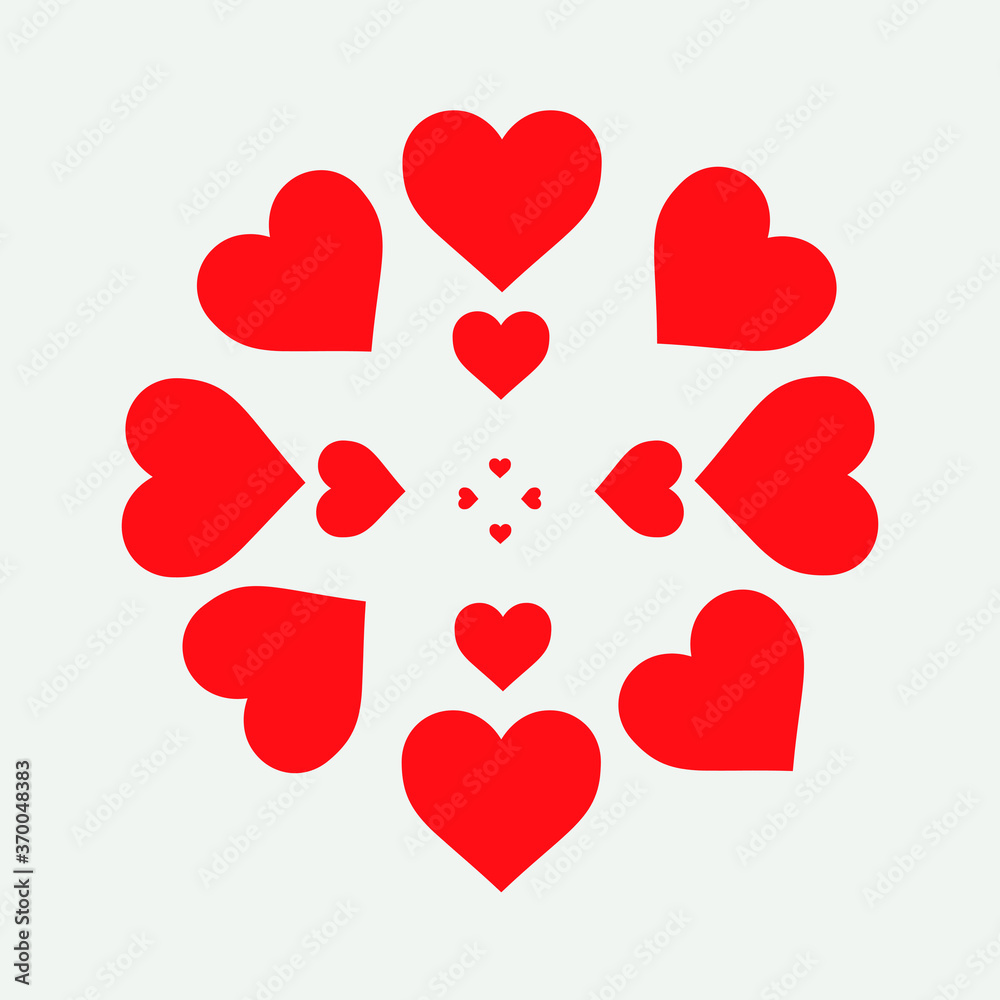 White heart on a red background. Vector illustration. Valentine day symbol