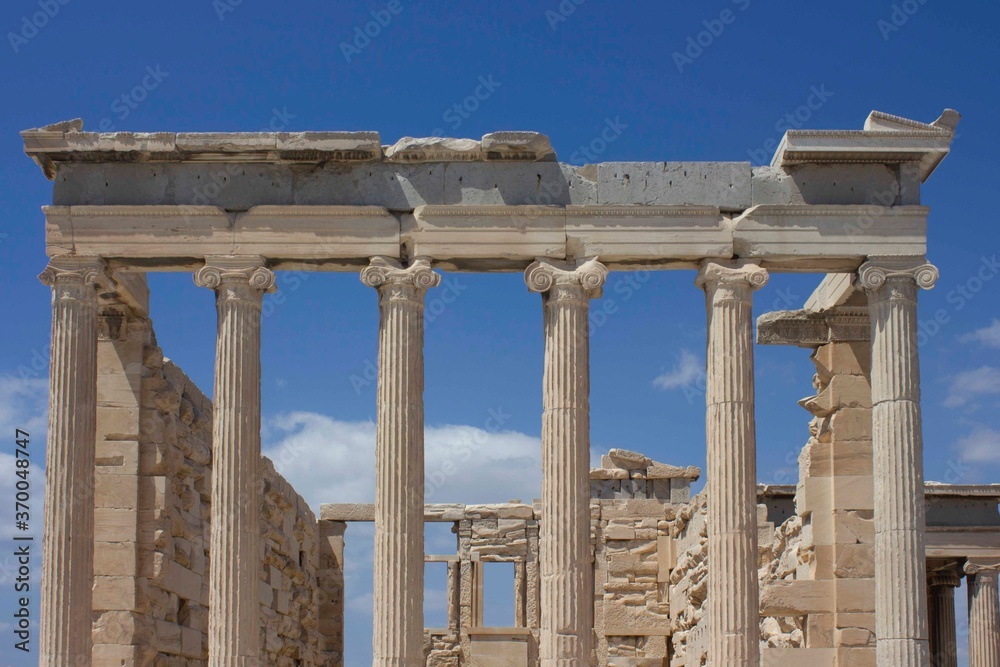 Fototapeta premium Architectural detail of the ruins of Erechtheion temple in Athens Acropolis
